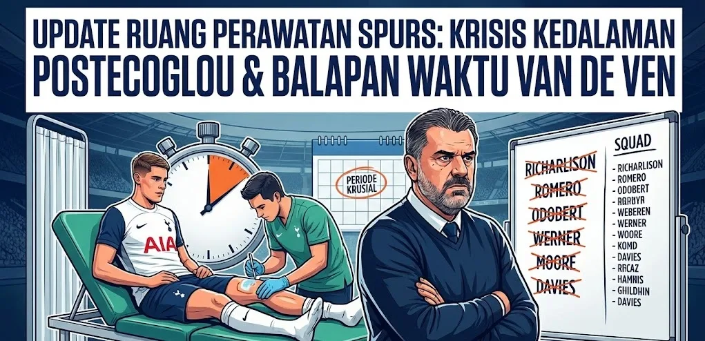 Update Ruang Perawatan Spurs: Van de Ven Berpacu dengan Waktu, Postecoglou Hadapi Krisis Kedalaman Jelang Periode Krusial