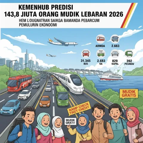Proyeksi Mudik Lebaran 2026: Kemenhub Estimasi Pergerakan 143,8 Juta Orang, Ujian Berat Konektivitas Nasional