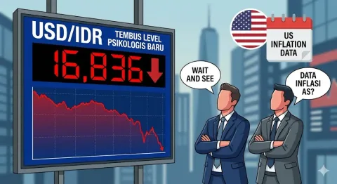 Tembus Level Psikologis Baru: Rupiah Melemah ke Rp16.836 per Dolar, Pasar Pilih 'Wait and See' Jelang Data Inflasi AS