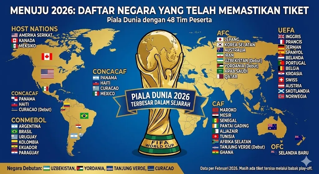 Menuju 2026: Daftar Negara yang Telah Memastikan Tiket ke Piala Dunia Terbesar dalam Sejarah