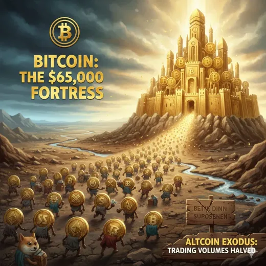Eksodus Altcoin: Volume Perdagangan Merosot Tajam Saat Likuiditas Mengalir ke "Benteng" Bitcoin $65.000