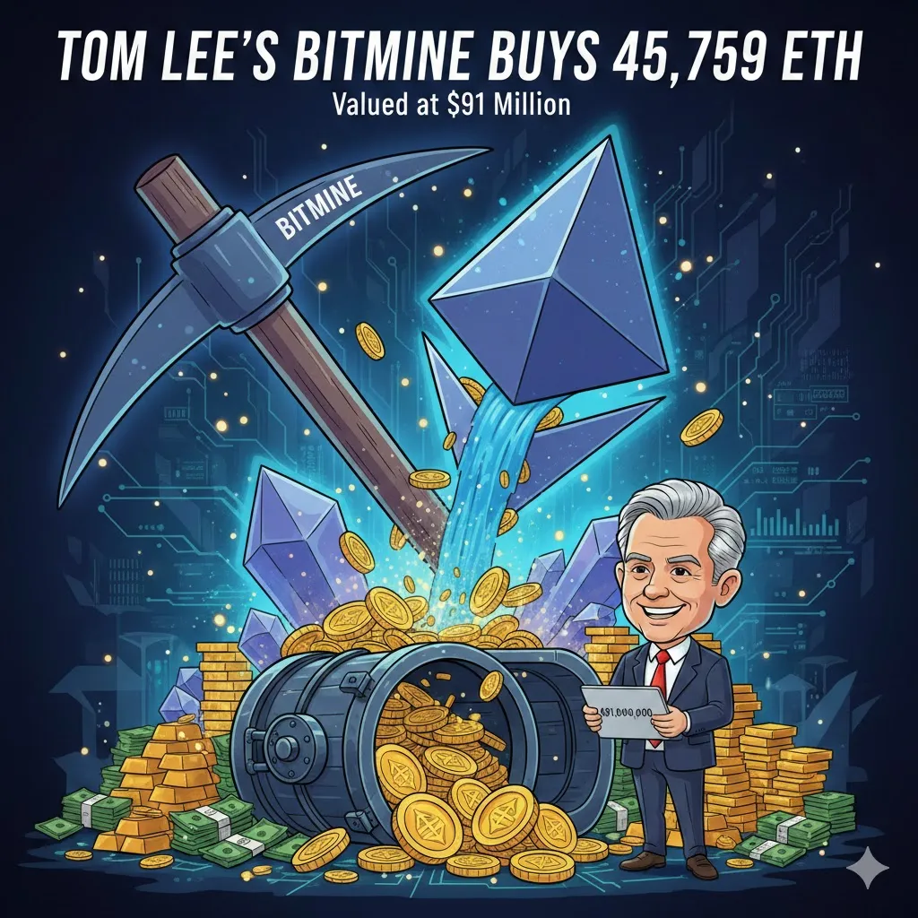 Akumulasi Agresif: Bitmine Milik Tom Lee Borong 45.759 ETH Senilai $91 Juta
