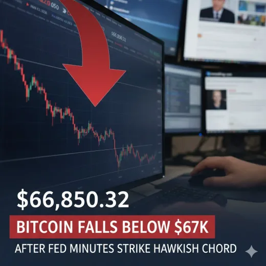 Tertekan Sentimen Hawkish Fed: Bitcoin Terjembab di Bawah $67K Setelah Notulensi Rapat Diungkap!