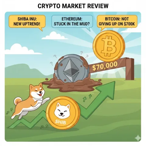 Crypto Review: Shiba Inu Kembali 'Ngegas', Ethereum Terjebak Lumpur, dan Bitcoin Pantang Menyerah Kejar $70.000!