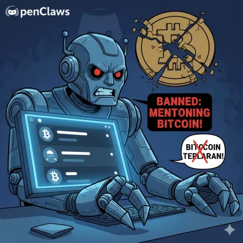 Sensor Kripto di OpenClaws: Larangan Penyebutan Bitcoin Picu Debat Integritas Komunitas AI