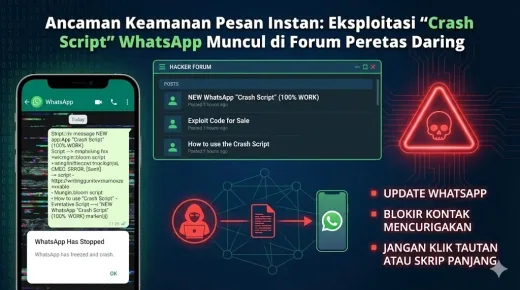 Ancaman Keamanan Pesan Instan: Eksploitasi "Crash Script" WhatsApp Muncul di Forum Peretas Daring