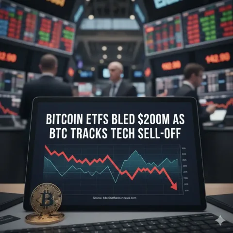 Eksodus ETF: Bitcoin Kehilangan $200 Juta Saat Korelasi dengan Saham Teknologi Memicu Aksi Jual Masif