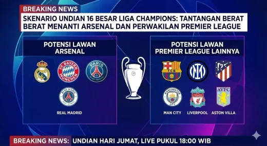Skenario Undian 16 Besar Liga Champions: Tantangan Berat Menanti Arsenal dan Perwakilan Premier League
