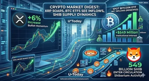 Crypto Digest: XRP Mengincar $1,50, ETF Bitcoin Catat Inflow Masif, dan Alarm Suplai Shiba Inu (SHIB)