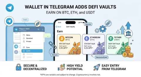 Telegram Wallet Resmi Jadi Gerbang DeFi: Vaults Baru Hadirkan Imbal Hasil hingga 18% untuk BTC, ETH, dan USDT
