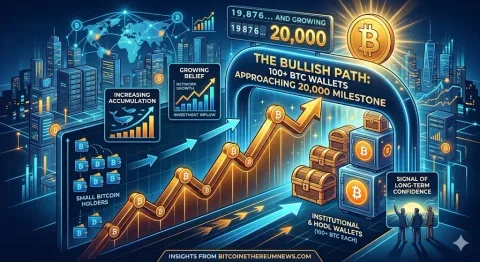 Dominasi Whale Menguat: Jumlah Dompet 100+ BTC Mendekati Rekor 20.000, Apa Dampaknya Bagi Pasar?