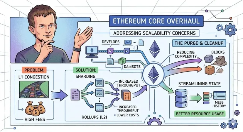 Visi Radical Vitalik: Ethereum Tinggalkan Ketergantungan pada L2, Fokus pada Overhaul Protokol Inti