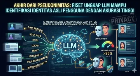 Akhir dari Pseudonimitas: Riset Ungkap LLM Mampu Identifikasi Identitas Asli Pengguna dengan Akurasi Tinggi