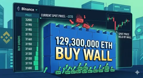 Benteng Pertahanan Ethereum: Tembok Beli 129.3 Juta Dolar Dikesan di Binance, Sedia Menahan Kejatuhan Harga