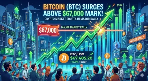 Bitcoin To The Moon! Harga BTC Tembus $67.000, Reli Pasar Kripto Tahun 2026 Makin Tak Terbendung!
