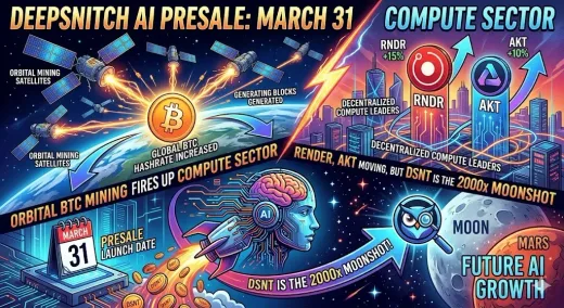 DeepSnitch AI (DSNT) Siap Meluncur 31 Maret! Terobosan Penambangan Bitcoin Orbital Picu Lonjakan Sektor Komputasi—Render & AKT Mulai Bergerak, DSNT Jadi Target 'Moonshot' 2000x!