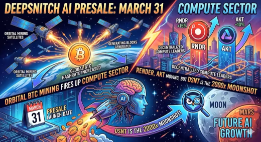 DeepSnitch AI (DSNT) Siap Meluncur 31 Maret! Terobosan Penambangan Bitcoin Orbital Picu Lonjakan Sektor Komputasi—Render & AKT Mulai Bergerak, DSNT Jadi Target 'Moonshot' 2000x!