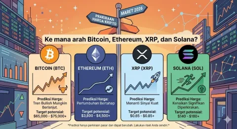 Proyeksi Pasar Maret: Peta Jalan Harga Bitcoin, Ethereum, XRP, dan Solana di Tengah Volatilitas Kuartal I