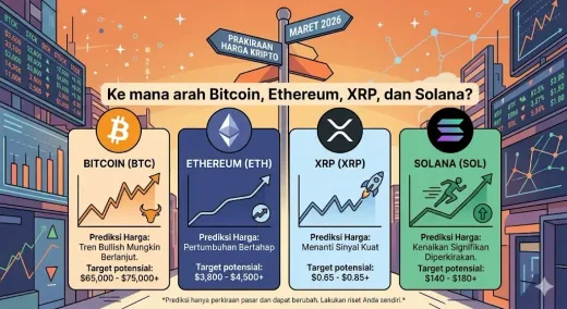 Proyeksi Pasar Maret: Peta Jalan Harga Bitcoin, Ethereum, XRP, dan Solana di Tengah Volatilitas Kuartal I