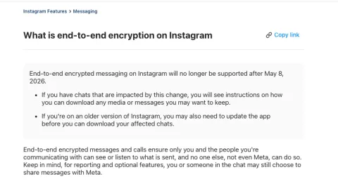 Waduh! Instagram Diam-diam Hapus Fitur Chat Terenkripsi, Privasi DM Terancam?