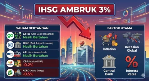 IHSG Ambruk 3%, Ini Deretan Saham Penahan Indeks dan Penyebab Utamanya