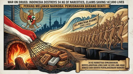 Perang Melawan Narkoba: Indonesia Musnahkan 34 Kg Narkotika, Klaim Selamatkan 147.000 Nyawa