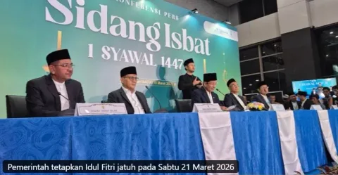 Tok! Pemerintah Tetapkan Idul Fitri 1447 H Jatuh pada Sabtu, 21 Maret 2026