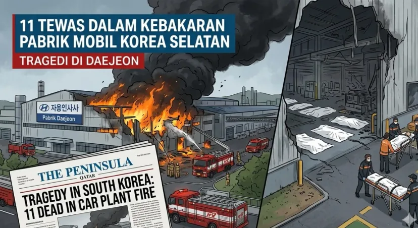Tragedi Daejeon: Kebakaran Pabrik Suku Cadang Mobil Korea Selatan Tewaskan 11 Orang