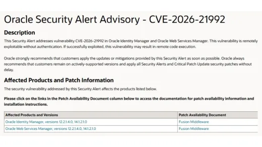 Waspada Serangan: Oracle Rilis Patch Darurat Tutup Celah RCE Kritis (CVE-2026-21992) di Identity Manager