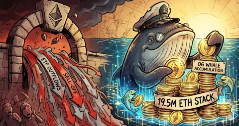 Whale OG Ethereum Bangun Kembali Portofolio 19 Juta Dolar di Tengah Arus Keluar ETF