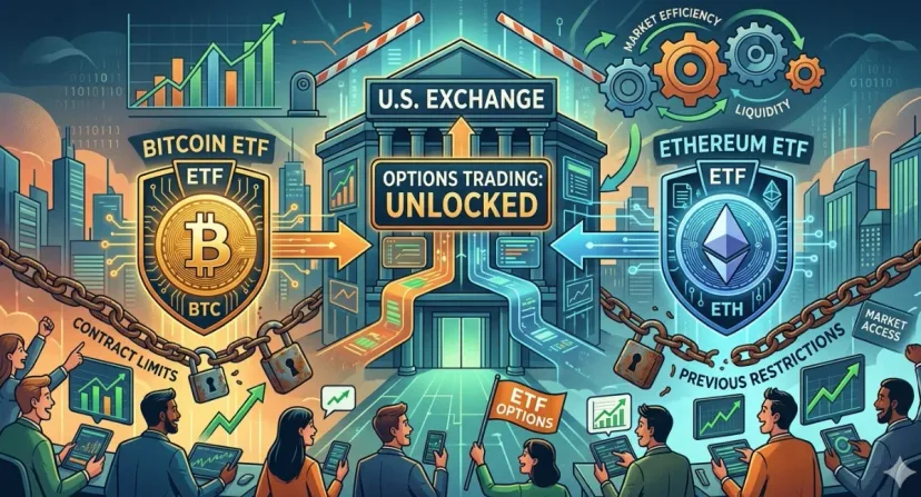 Regulator AS Hapus Batasan Kontrak Opsi ETF Bitcoin dan Ethereum untuk Memacu Likuiditas Institusional