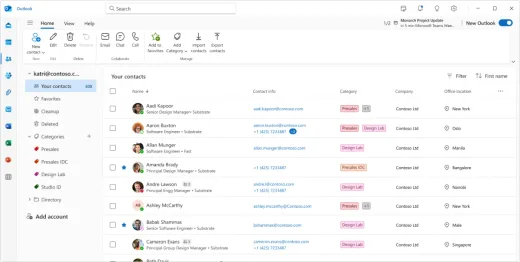 Update Besar Outlook: Microsoft Resmi Luncurkan Profil Kontak Baru dengan Fitur Smart Search dan Color-Coding