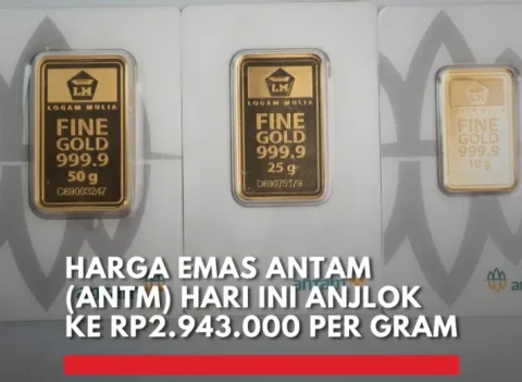 Pasar Logam Mulia: Harga Emas Antam Merosot Rp50.000 ke Level Rp2,8 Juta