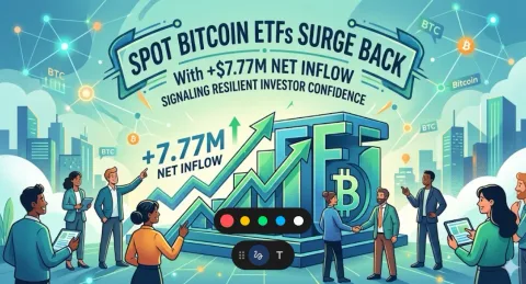 ETF Bitcoin Spot Bangkit: Inflow $7,77 Juta Tandai Kembalinya Gairah Institusi