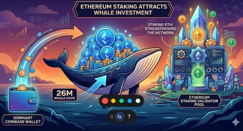 Kebangkitan Raksasa Tidur: Whale Pindahkan $26 Juta ETH ke Staking dari Dompet Coinbase