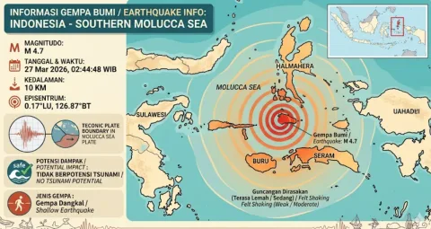 Gempa Laut Maluku: Magnitudo 4.0 Guncang Wilayah Selatan