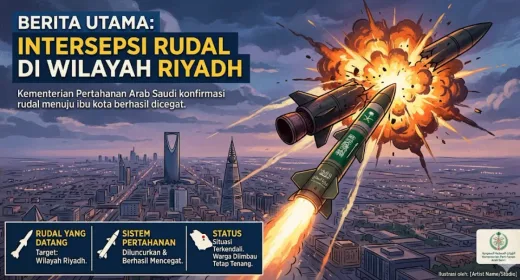 Breaking: Arab Saudi Cegat Rudal yang Mengincar Wilayah Riyadh