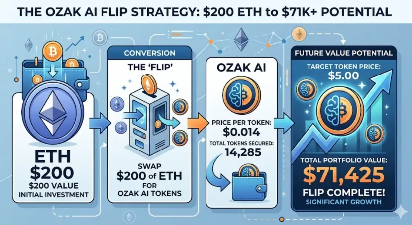 Strategi Rotasi: Mengubah $200 ETH Menjadi Potensi $71.425 di Ozak AI