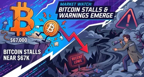 Waspada Koreksi: Bitcoin Tertahan di $67K, Analis Ingatkan Potensi Penurunan Ulang