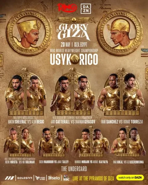 Pertarungan Ikonik di Piramida Giza: Jadwal Lengkap Kartu Pertandingan Oleksandr Usyk vs Rico Verhoeven