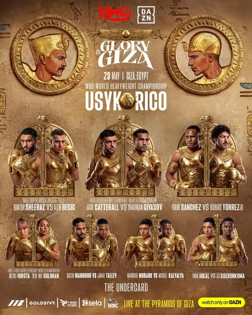 Pertarungan Ikonik di Piramida Giza: Jadwal Lengkap Kartu Pertandingan Oleksandr Usyk vs Rico Verhoeven