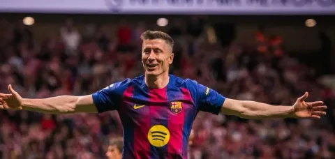 Gol Telat Robert Lewandowski Bawa Pemuncak Klasemen Barcelona Menang Dramatis Atas Atletico Madrid