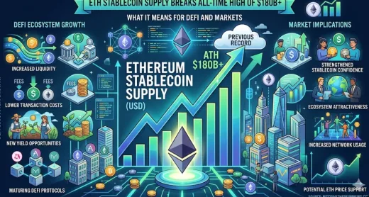 Likuiditas Melimpah! Pasokan Stablecoin Ethereum Cetak Rekor ATH $180 Miliar