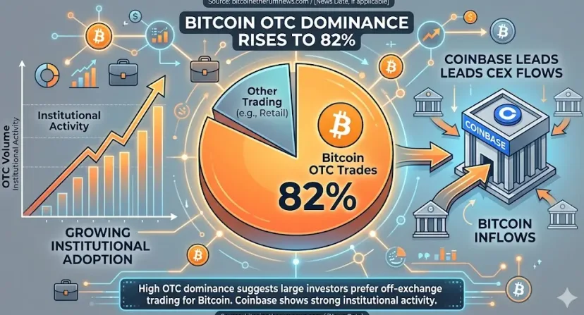 Dominasi OTC Melejit ke 82%: Institusi Mulai Kendalikan Arus Bitcoin