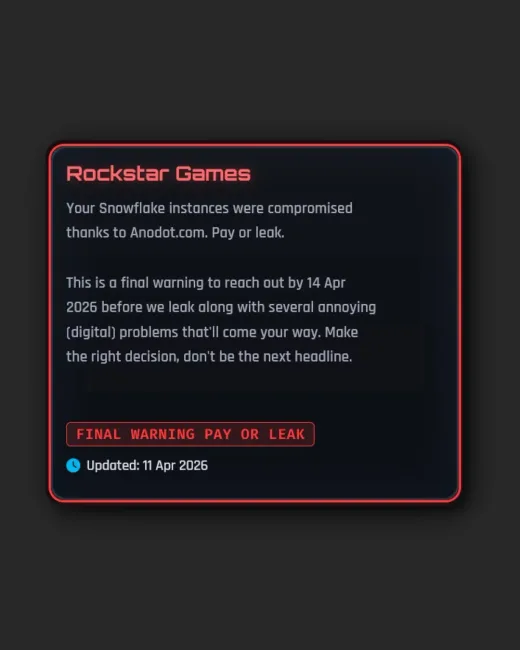 Rockstar Games Konfirmasi Peretasan oleh Grup Hacker ShinyHunters, Didesak Bayar Tebusan Sebelum 14 April
