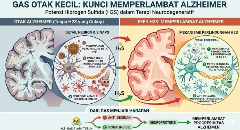 Harapan Baru Alzheimer: Gas Otak Mikroskopis Mampu Memperlambat Kerusakan Saraf