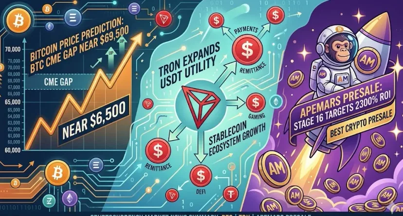 Analisis Teknis: Celah CME Bitcoin di $69.500 dan Ekspansi Utilitas TRON