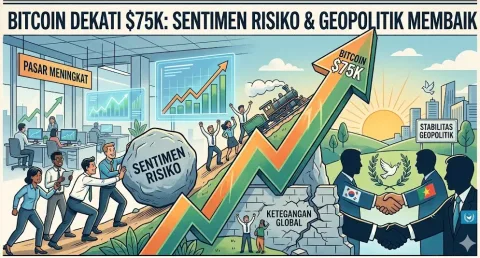 Sentimen Global: Membaiknya Kondisi Geopolitik Dorong Bitcoin Dekati $75.000