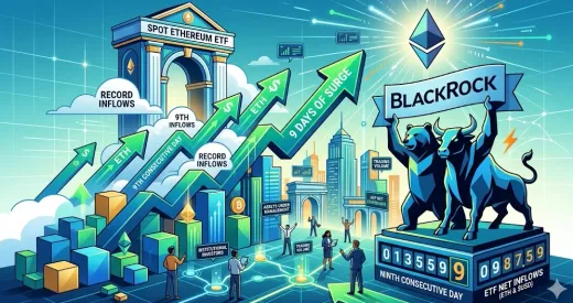 Finansial Digital: Inflow ETF Ethereum Cetak Rekor 9 Hari Beruntun Dipicu Dominasi BlackRock