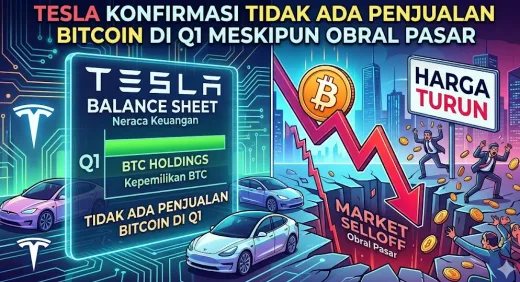 Tesla Tetap Pertahankan Kepemilikan Bitcoin di Q1 2026 Meskipun Pasar Sedang Mengalami Tekanan Jual